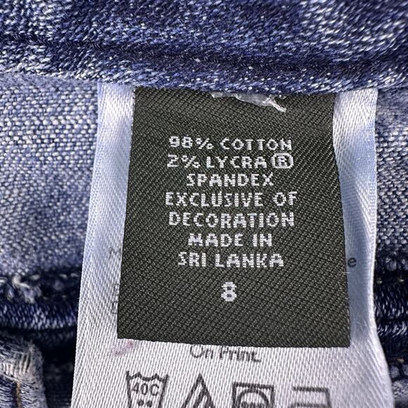 Eddie‎ Bauer Jeans Womens 8 Blue Curvy Capri Light Wash Zip Denim 98% Cotton - Picture 13 of 14